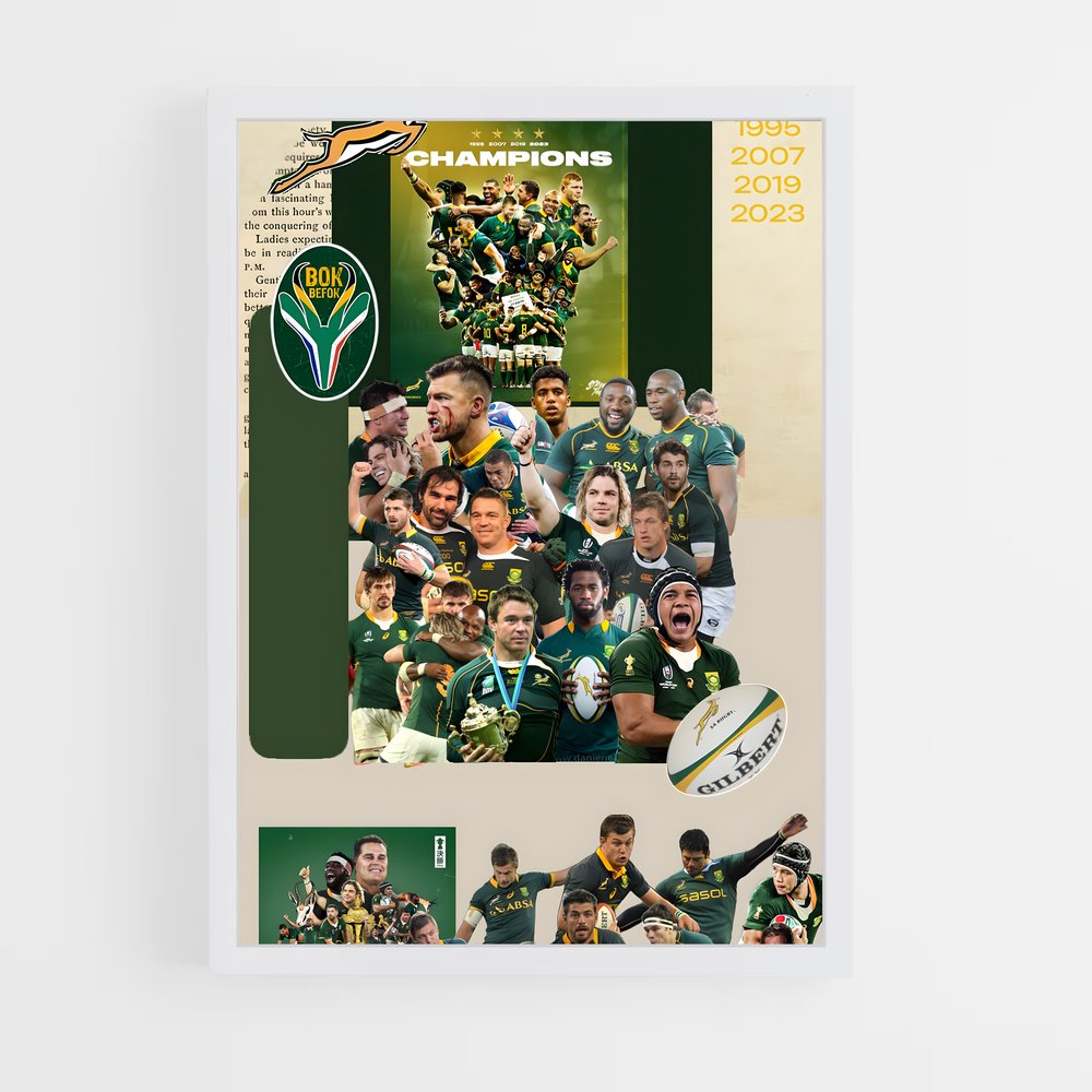 Poster Les Springboks en Action – affiche Rugby (vue 3)